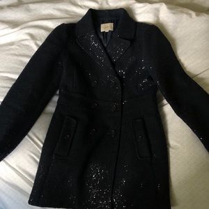 LOFT Navy Sequin Peacoat